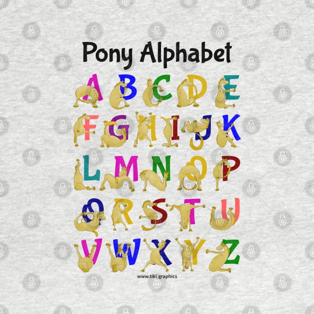 Pony Alphabet Chart, Colourful by mailboxdisco